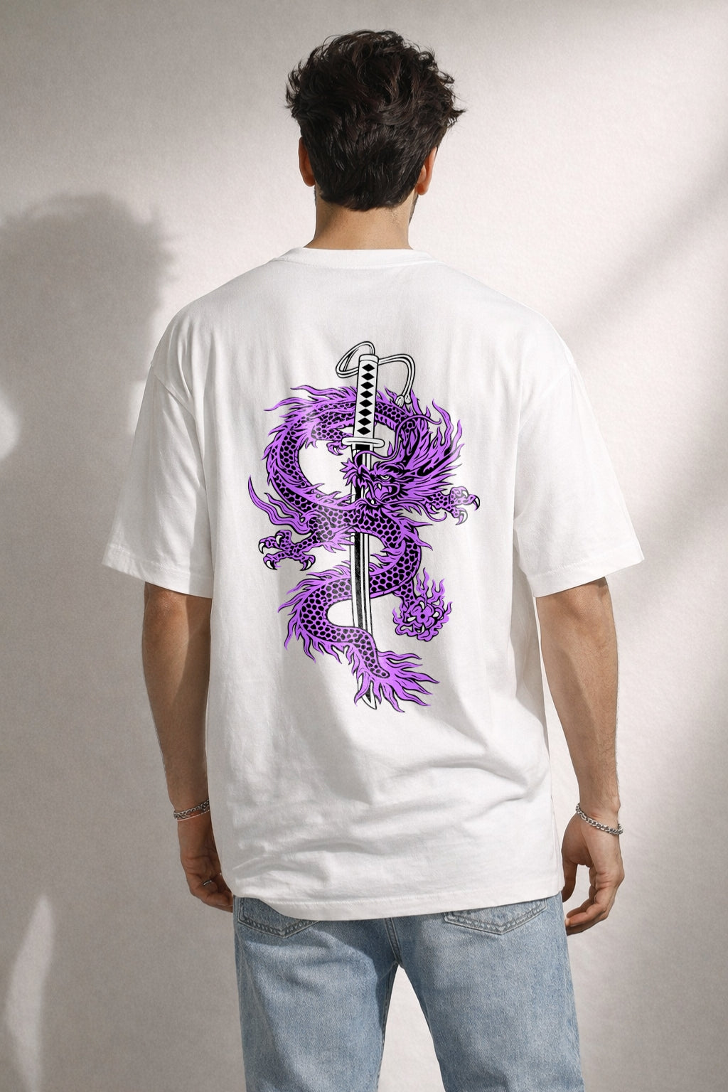 Zwuri Men | Samurai Dragon - Cloud Nine Oversized T-Shirt