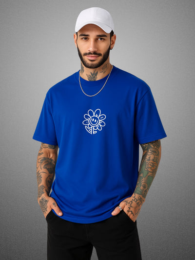 Okay Okay Okay Drift Blue Oversized T-Shirt For Men by Zwuri
