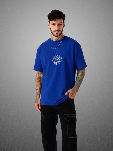 Okay Okay Okay Drift Blue Oversized T-Shirt For Men by Zwuri