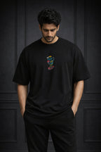 Zwuri Men | Robo Skate - Pitch Black Oversized T-Shirt
