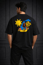 Zwuri Men | Dinners Group - Pitch Black Oversized T-Shirt
