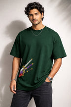 Zwuri Men | Zoro Swords - Jungle Vibe Oversized T-Shirt