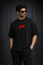 Zwuri Men | F1 - Pitch Black Oversized T-Shirt