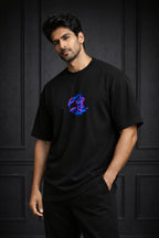Zwuri Men | Metaverse - Pitch Black Oversized T-Shirt