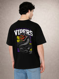 Zwuri Men | Vipers - Pitch Black Oversized T-Shirt