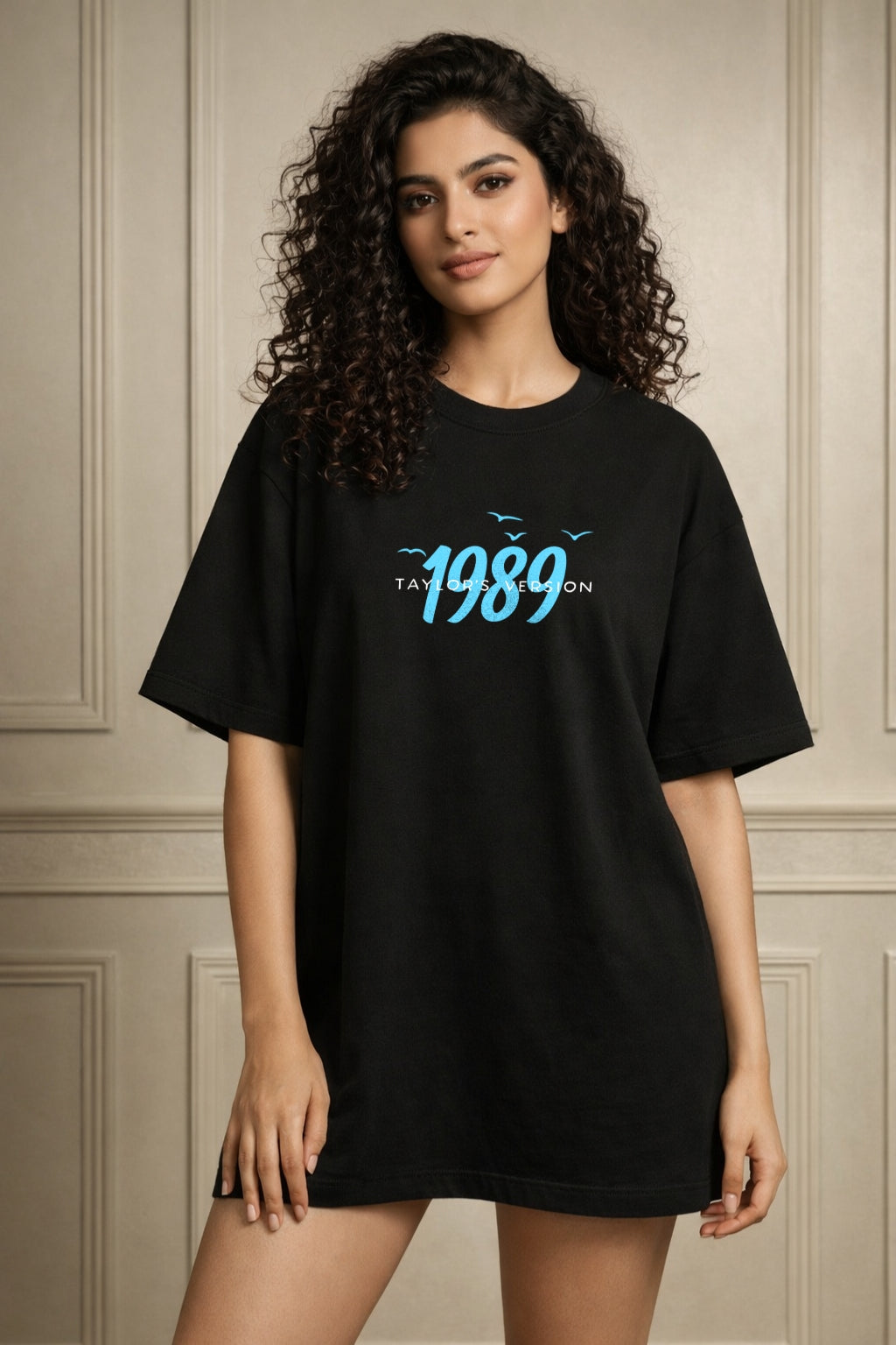 Zwuri Women | 1989 - Pitch Black Oversized T-Shirt