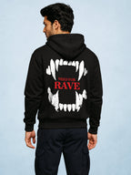 Zwuri Men | Rave - Pitch Black Oversized Hoodie