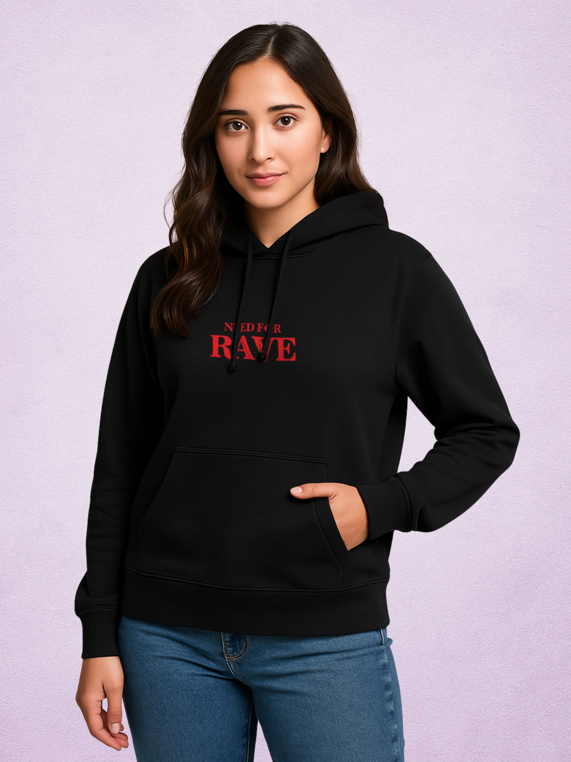 Zwuri Women | Rave - Pitch Black Oversized Hoodie