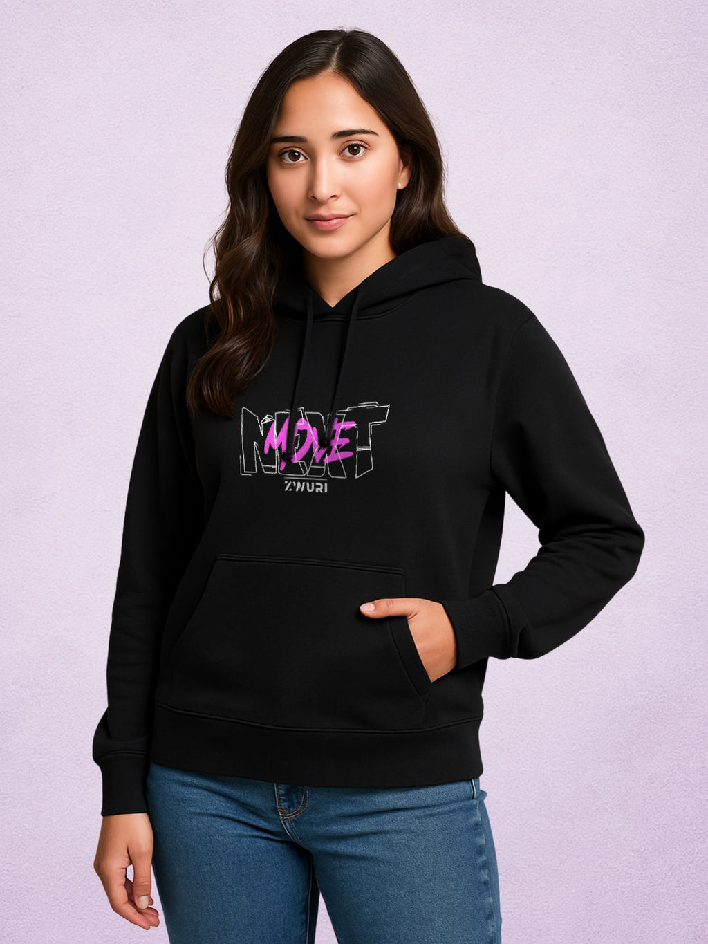 Zwuri Women | Next Move - Pitch Black Oversized Hoodie