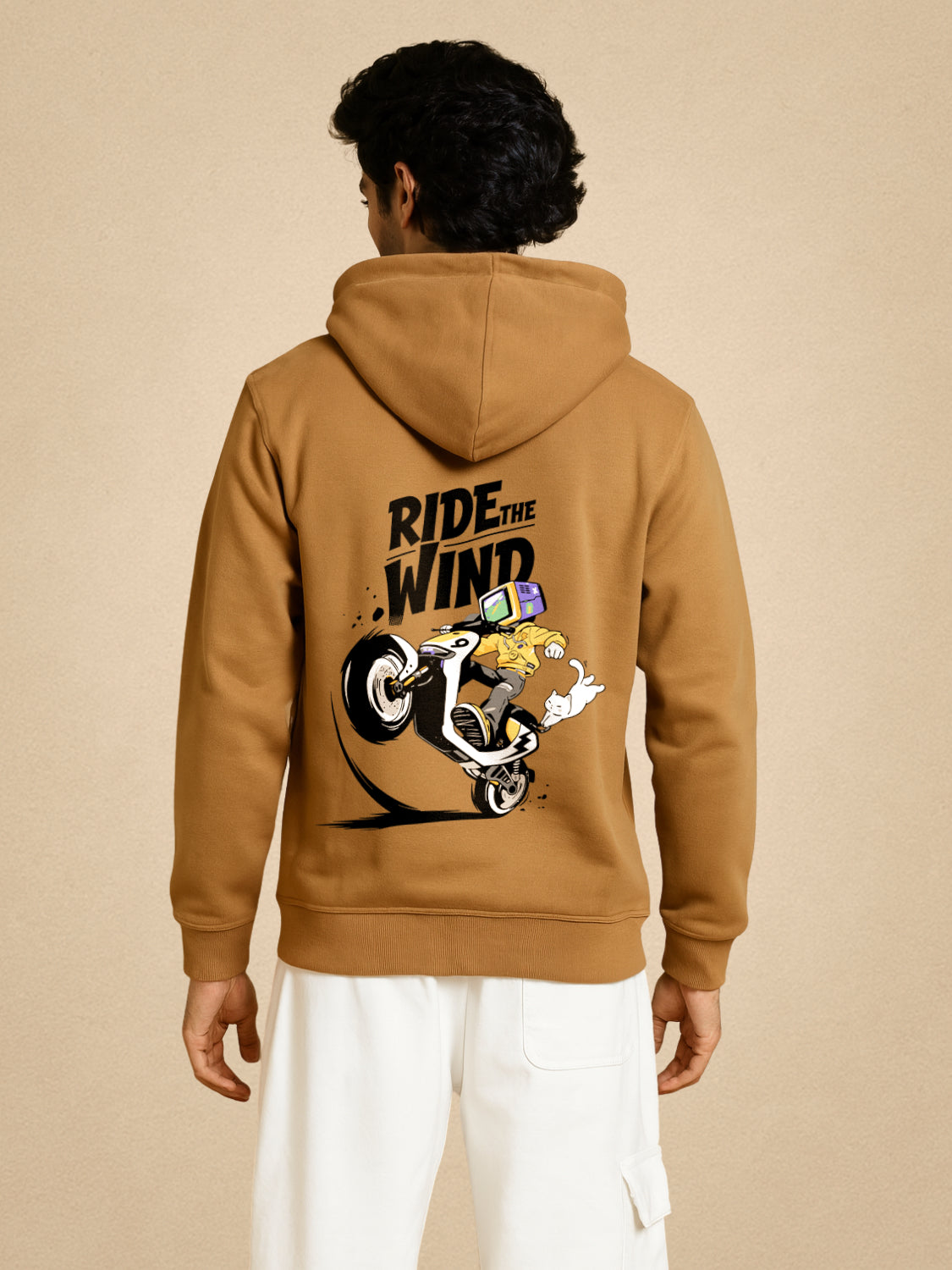 Zwuri Men | Riders - Biscoff Brown Oversized Hoodie