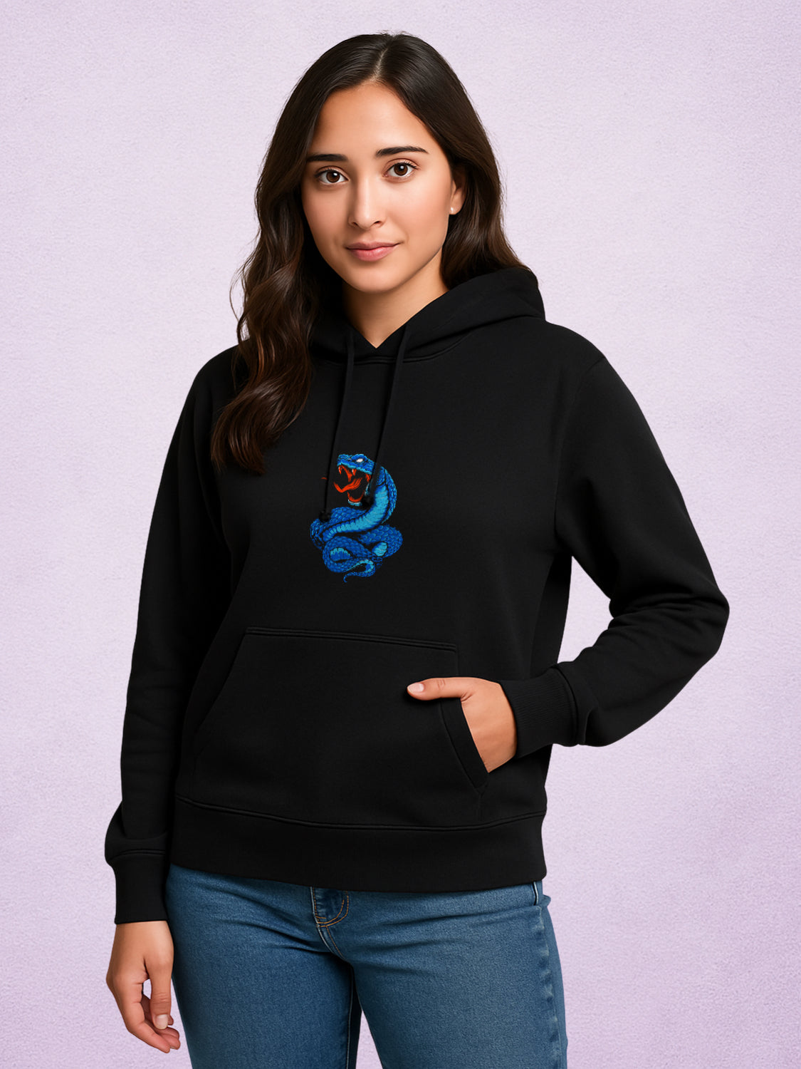 Zwuri Women | Vipers - Pitch Black Oversized Hoodie