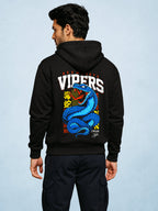 Zwuri Men | Vipers - Pitch Black Oversized Hoodie