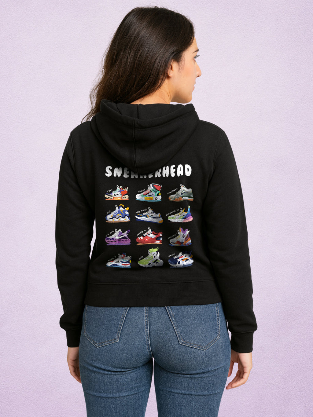 Zwuri Women | Sneakerhead - Pitch Black Oversized Hoodie
