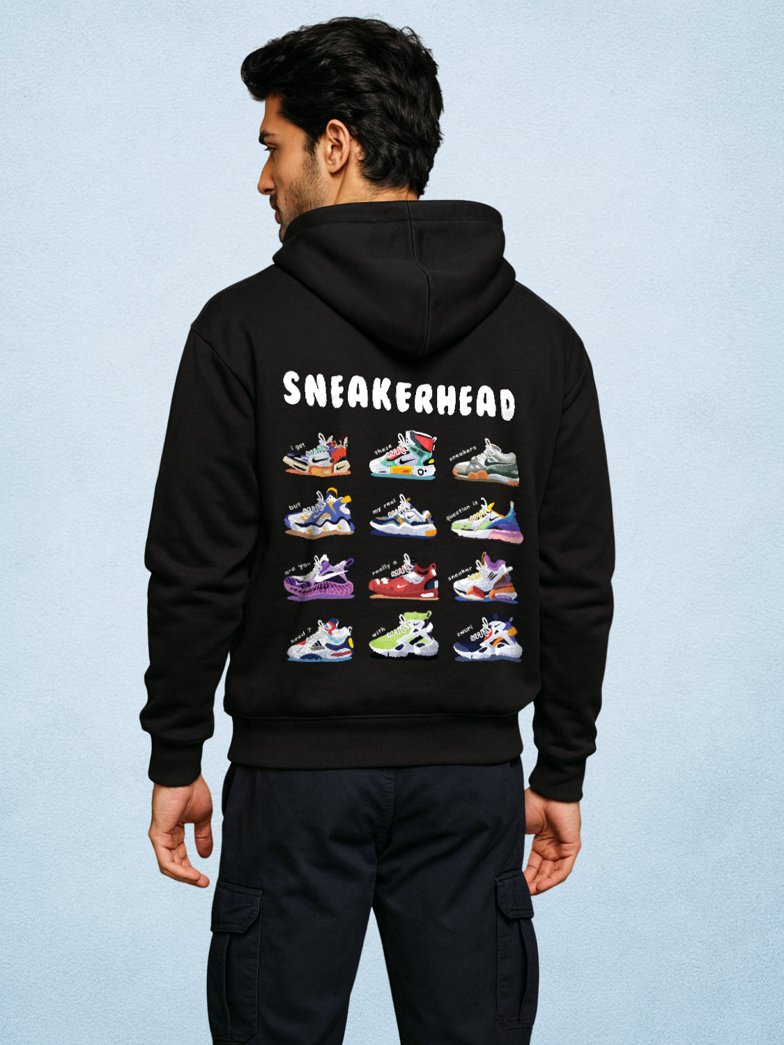 Zwuri Men | Sneakerhead - Pitch Black Oversized Hoodie