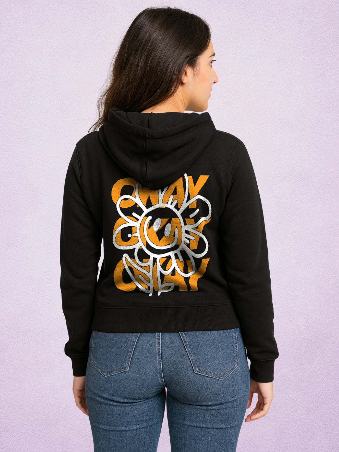 Zwuri Women | Okay - Pitch Black Oversized Hoodie