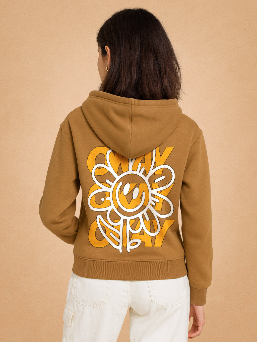 Zwuri Women | Okay - Biscoff Brown Oversized Hoodie