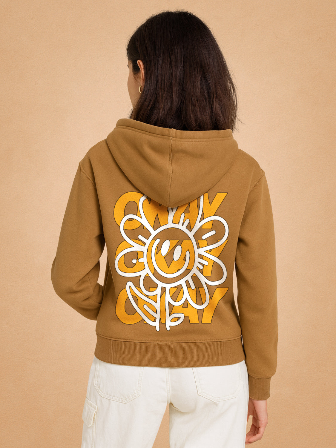 Zwuri Women | Okay - Biscoff Brown Oversized Hoodie
