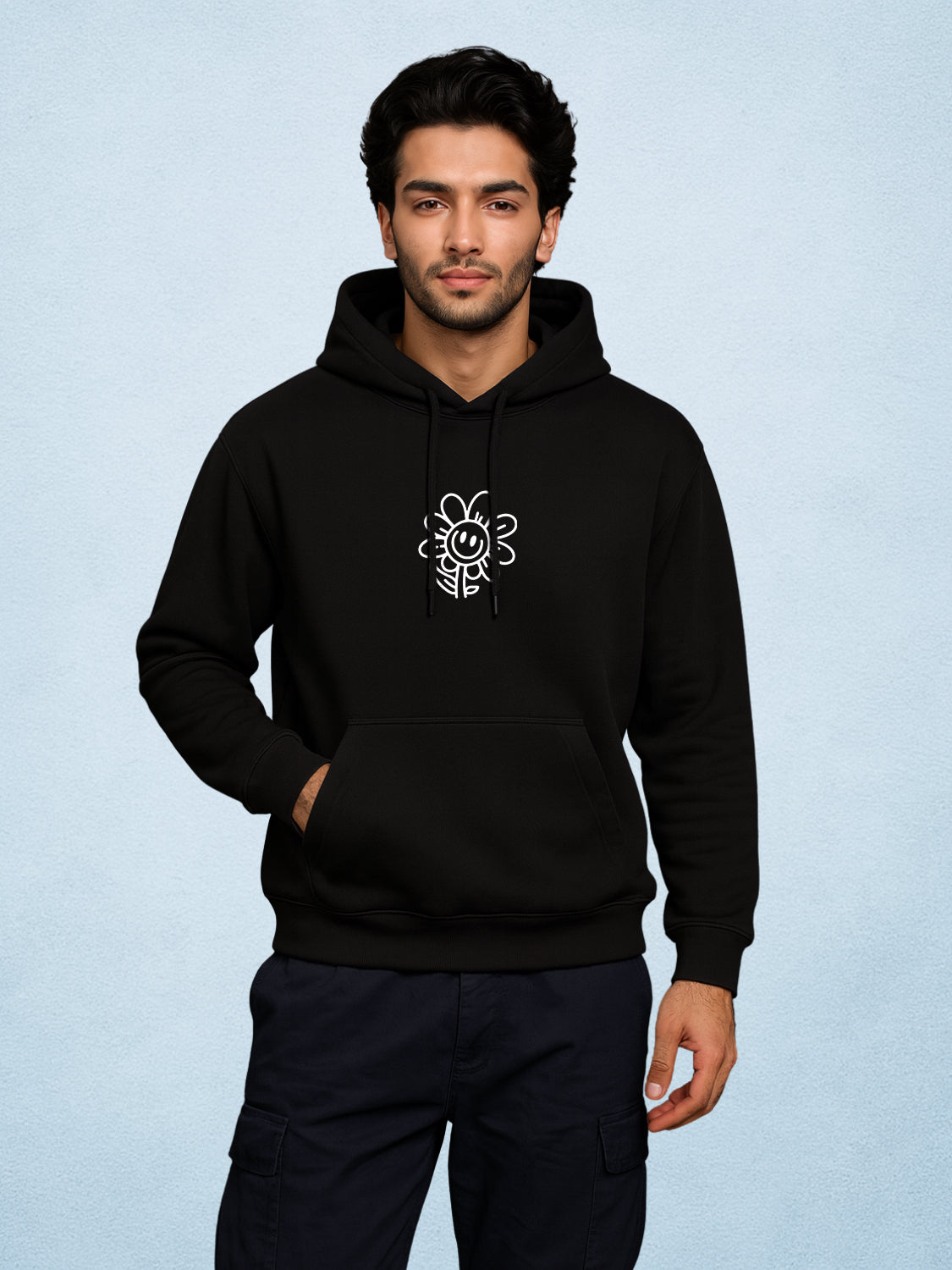 Zwuri Men | Okay - Pitch Black Oversized Hoodie