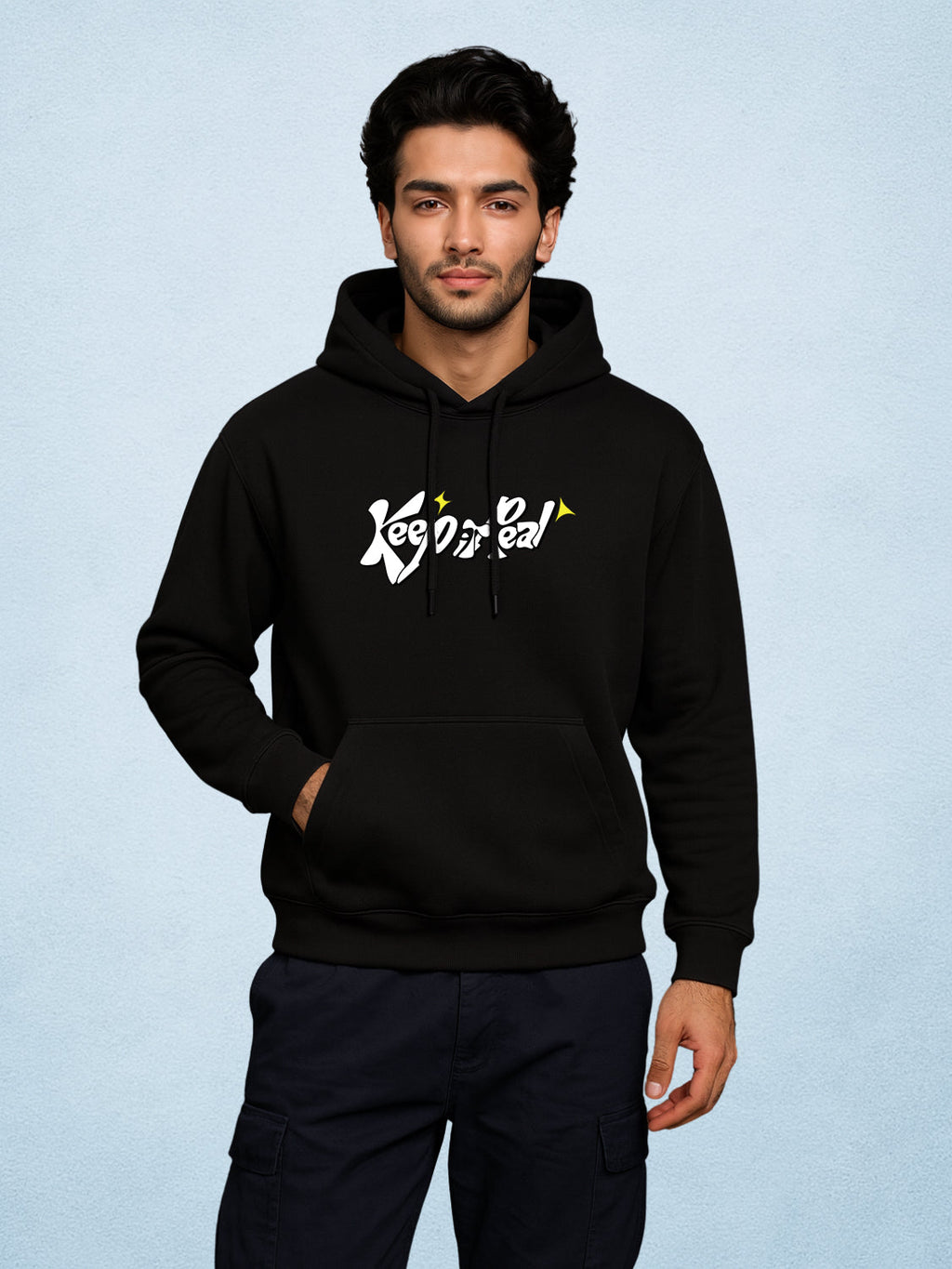 Zwuri Men | Manifest - Pitch Black Oversized Hoodie