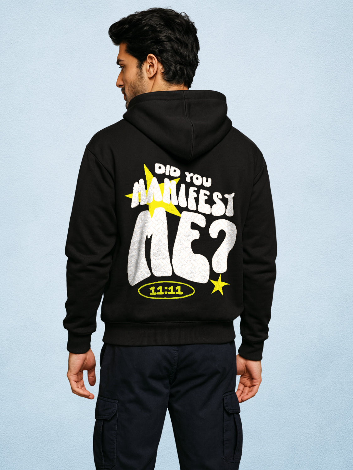 Zwuri Men | Manifest - Pitch Black Oversized Hoodie