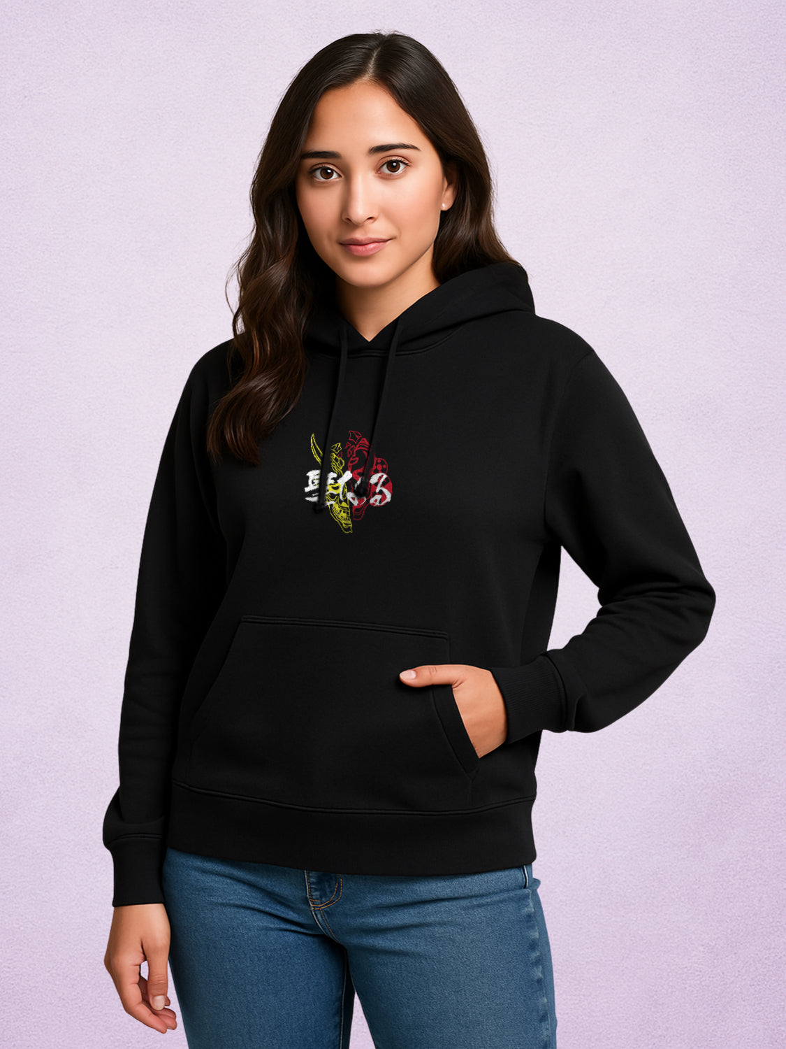 Zwuri Women | Shogun Mode - Pitch Black Oversized Hoodie