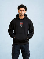 Zwuri Men | Spine - Pitch Black Oversized Hoodie