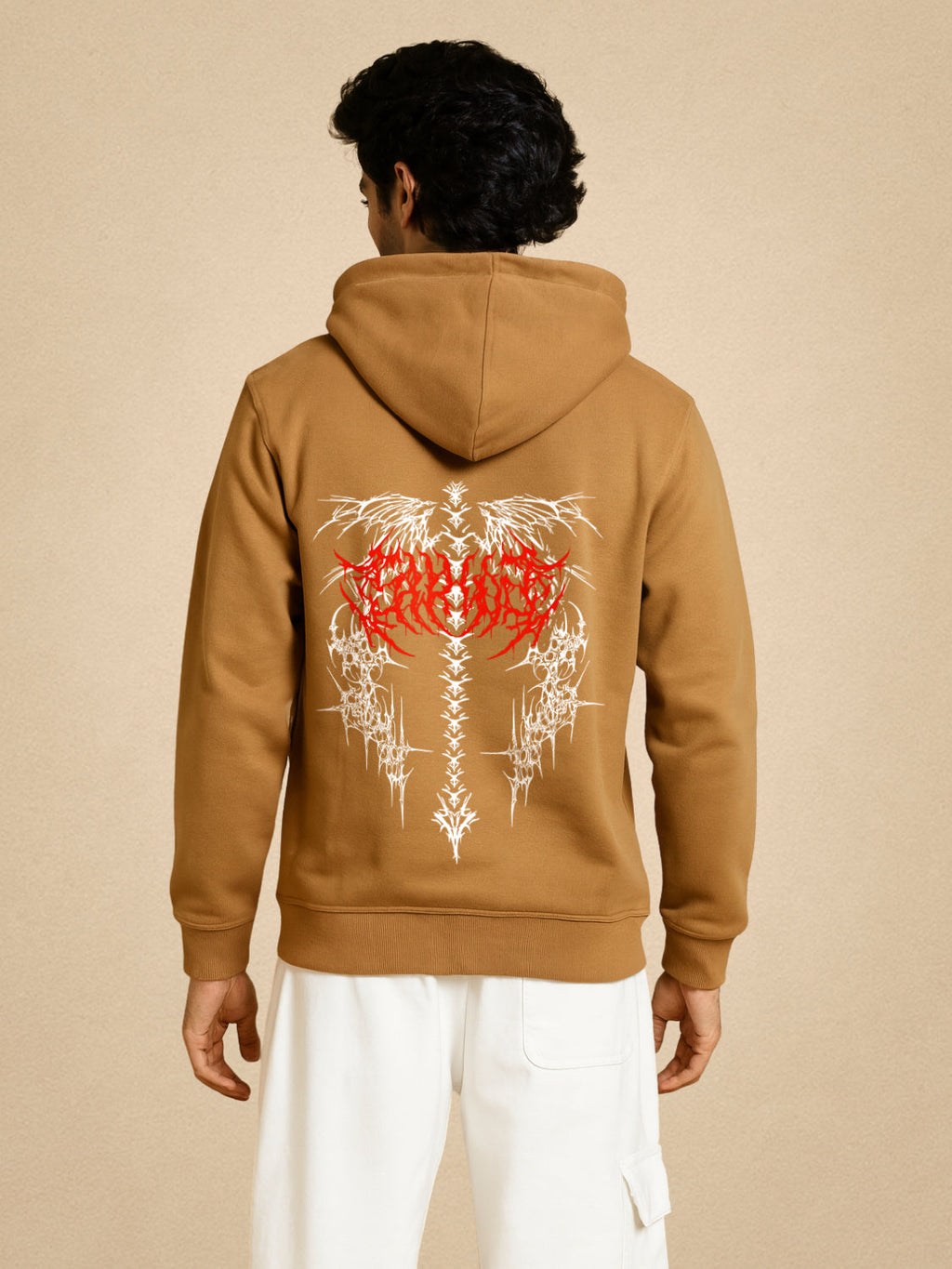 Zwuri Men | Spine - Biscoff Brown Oversized Hoodie