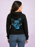 Zwuri Women | Fracture - Pitch Black Oversized Hoodie