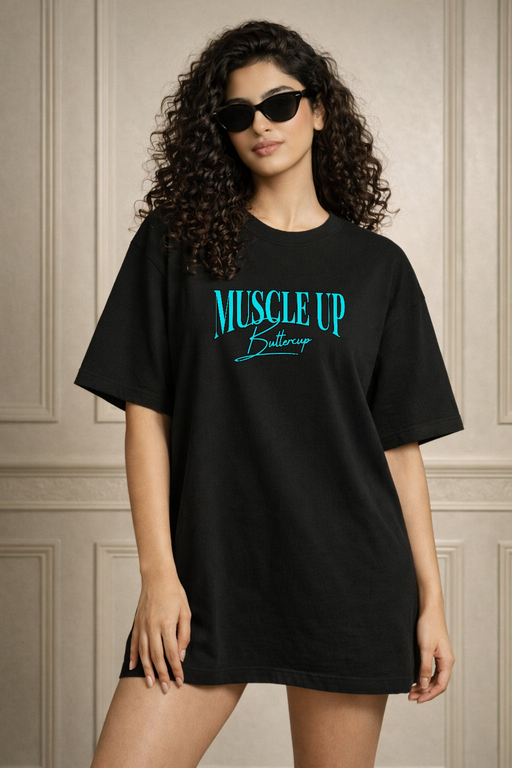 Zwuri Women | Buttercup - Pitch Black Oversized T-Shirt