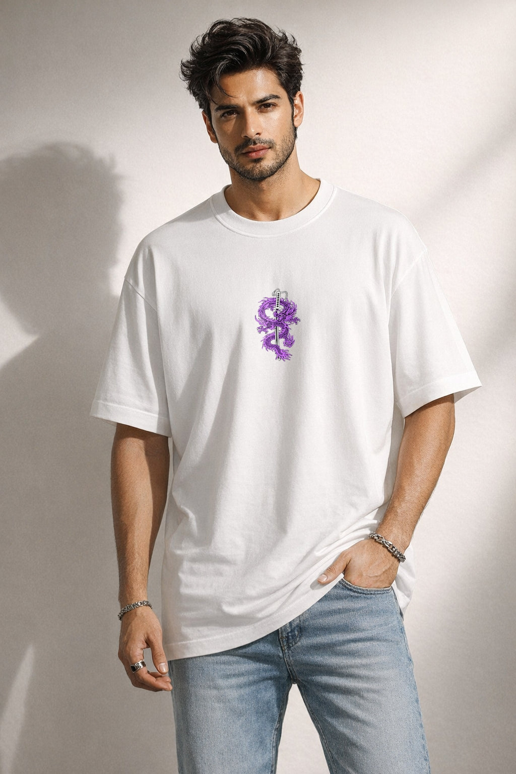 Zwuri Men | Samurai Dragon - Cloud Nine Oversized T-Shirt