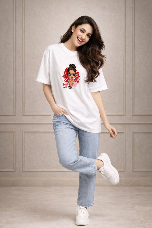 Zwuri Women | Love Who You Are - Cloud Nine Oversized T-Shirt