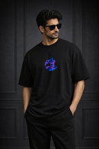 Zwuri Men | Metaverse - Pitch Black Oversized T-Shirt