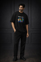 Zwuri Men | Minecraft - Pitch Black Oversized T-Shirt