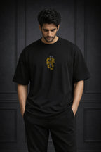 Zwuri Men | Samurai Dragon - Pitch Black Oversized T-Shirt