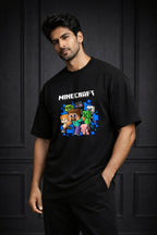 Zwuri Men | Minecraft - Pitch Black Oversized T-Shirt