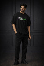 Zwuri Men | Build Money - Pitch Black Oversized T-Shirt