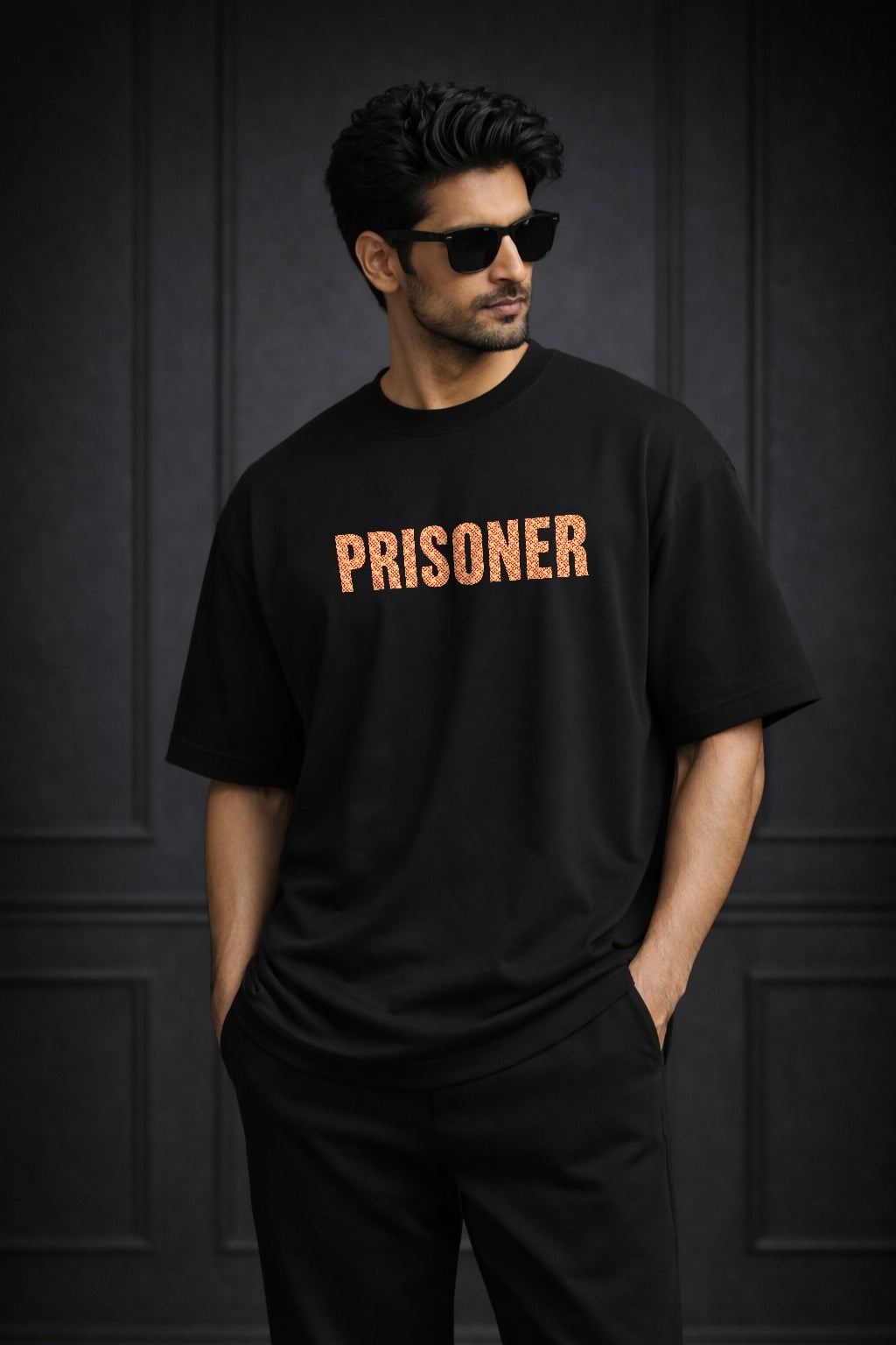 Zwuri Men | Prisoner - Pitch Black Oversized T-Shirt