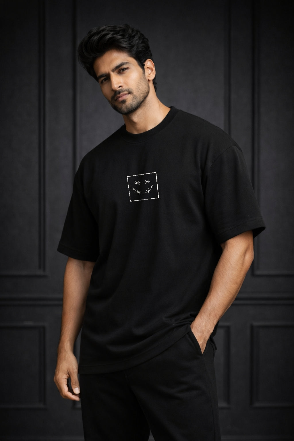 Zwuri Men | Colture - Pitch Black Oversized T-Shirt