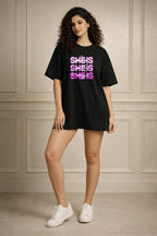 Zwuri Women | Worthy Enough - Pitch Black Oversized T-Shirt