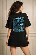 Zwuri Women | 1989 - Pitch Black Oversized T-Shirt