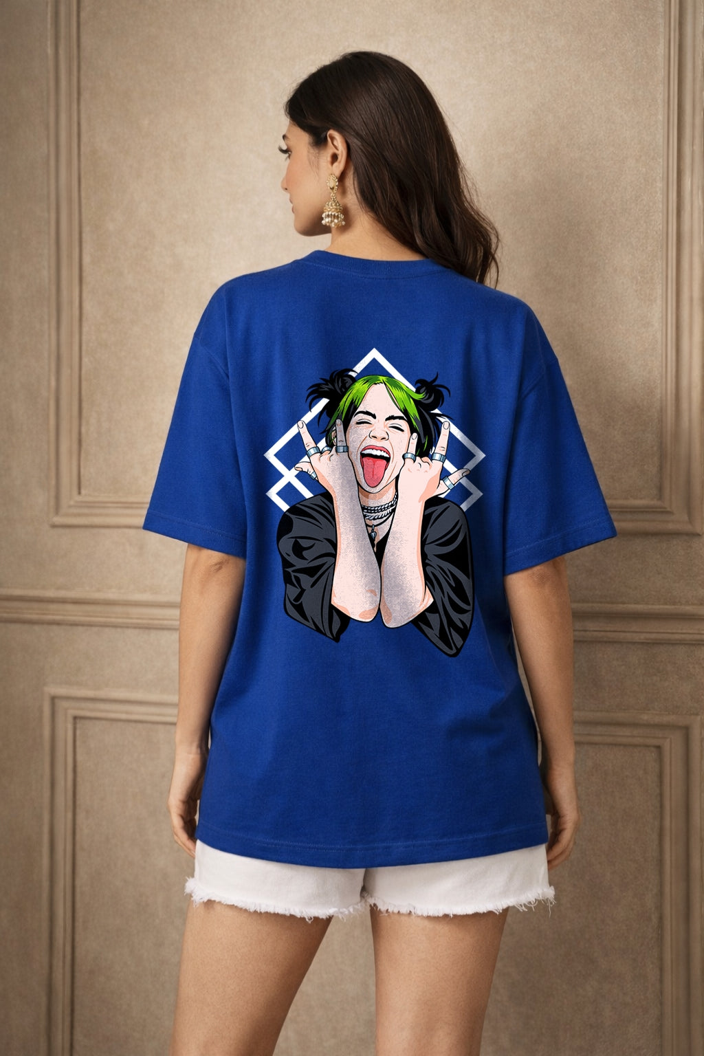 Zwuri Women | Billie Eilish - Ocean Breeze Oversized T-Shirt