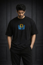 Zwuri Men | Sneeze - Pitch Black Oversized T-Shirt