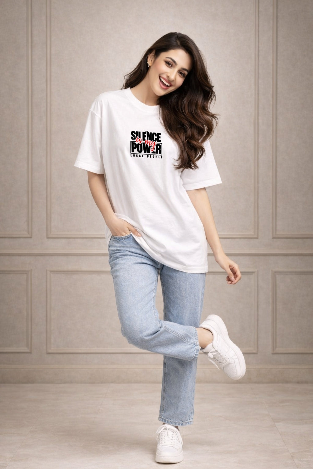 Zwuri Women | Silence is Power - Cloud Nine Oversized T-Shirt