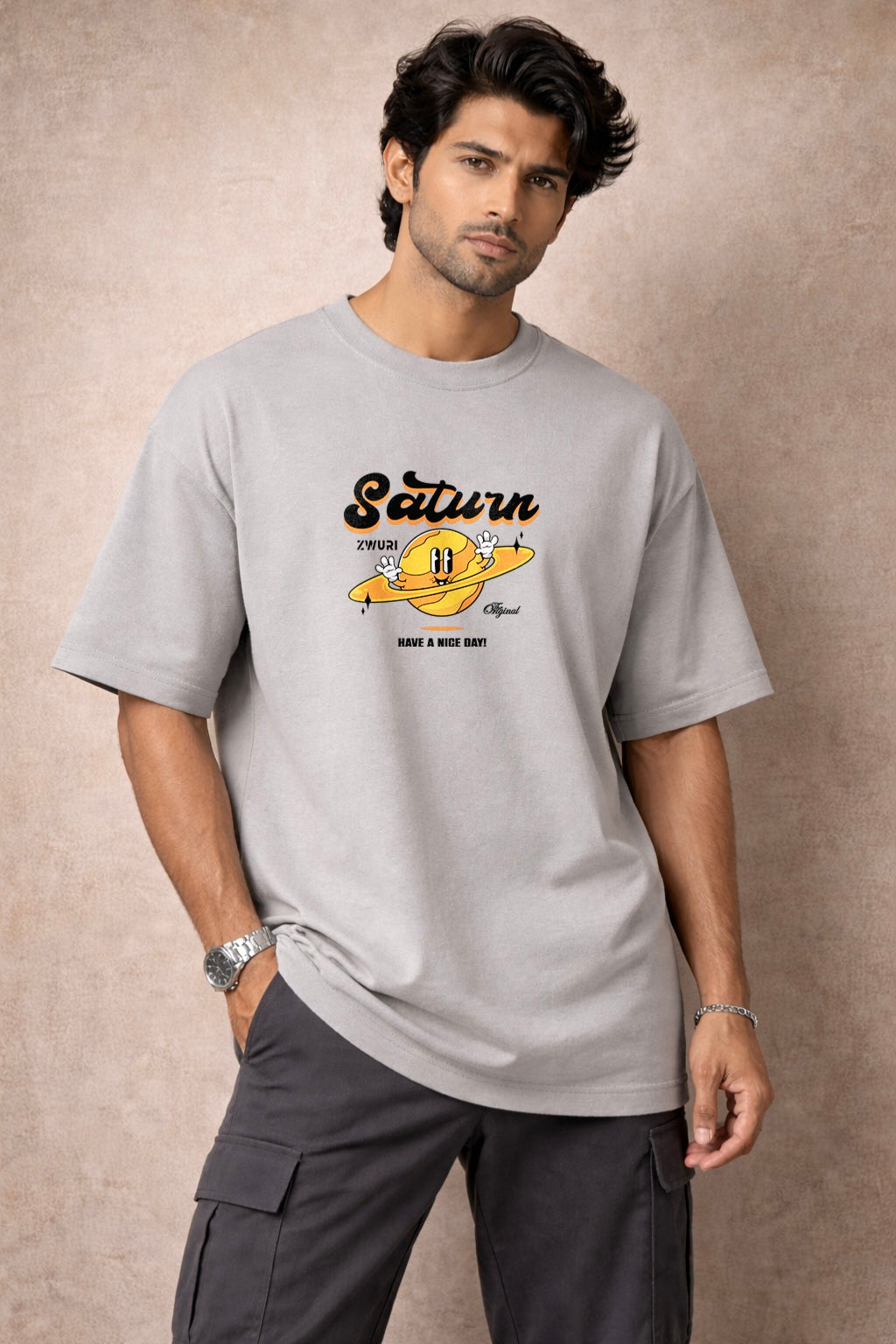 Zwuri Men | Saturn - Concrete Jungle Oversized T-Shirt