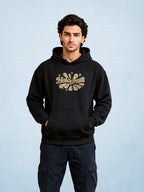 Zwuri Men | Hologram - Pitch Black Oversized Hoodie