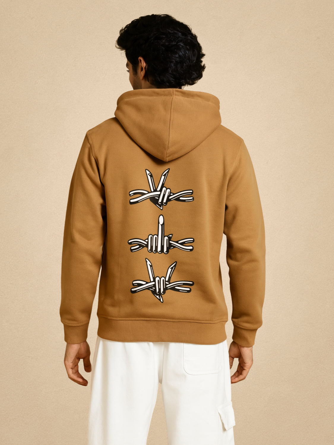 Zwuri Men | Off Limits - Biscoff Brown Oversized Hoodie