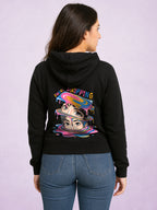 Zwuri Women | Dripping - Pitch Black Oversized Hoodie