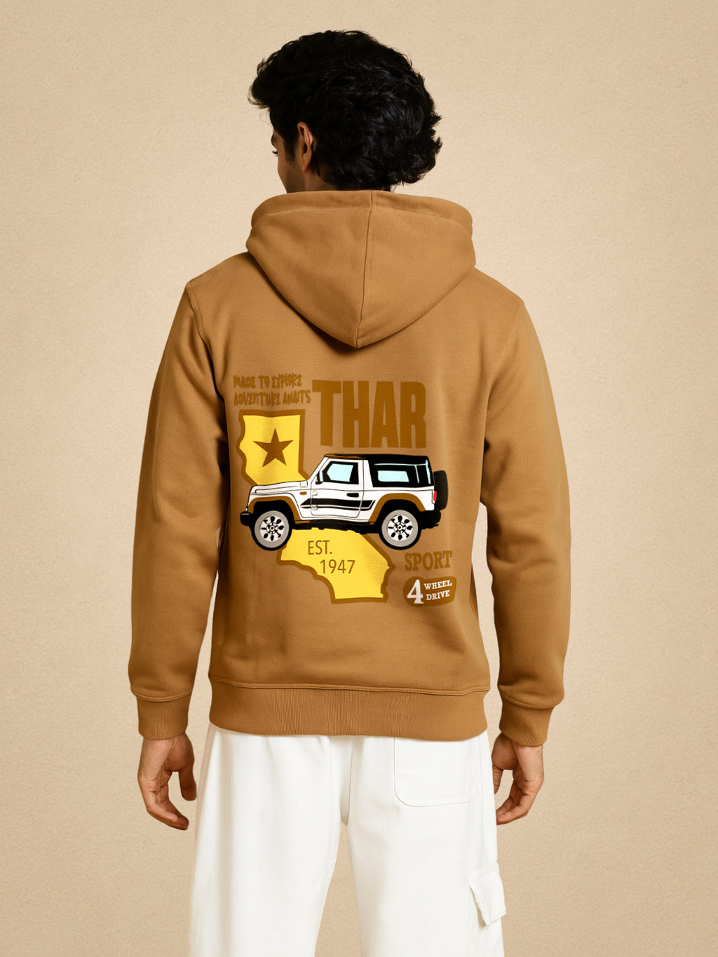 Zwuri Men | Thar - Biscoff Brown Oversized Hoodie