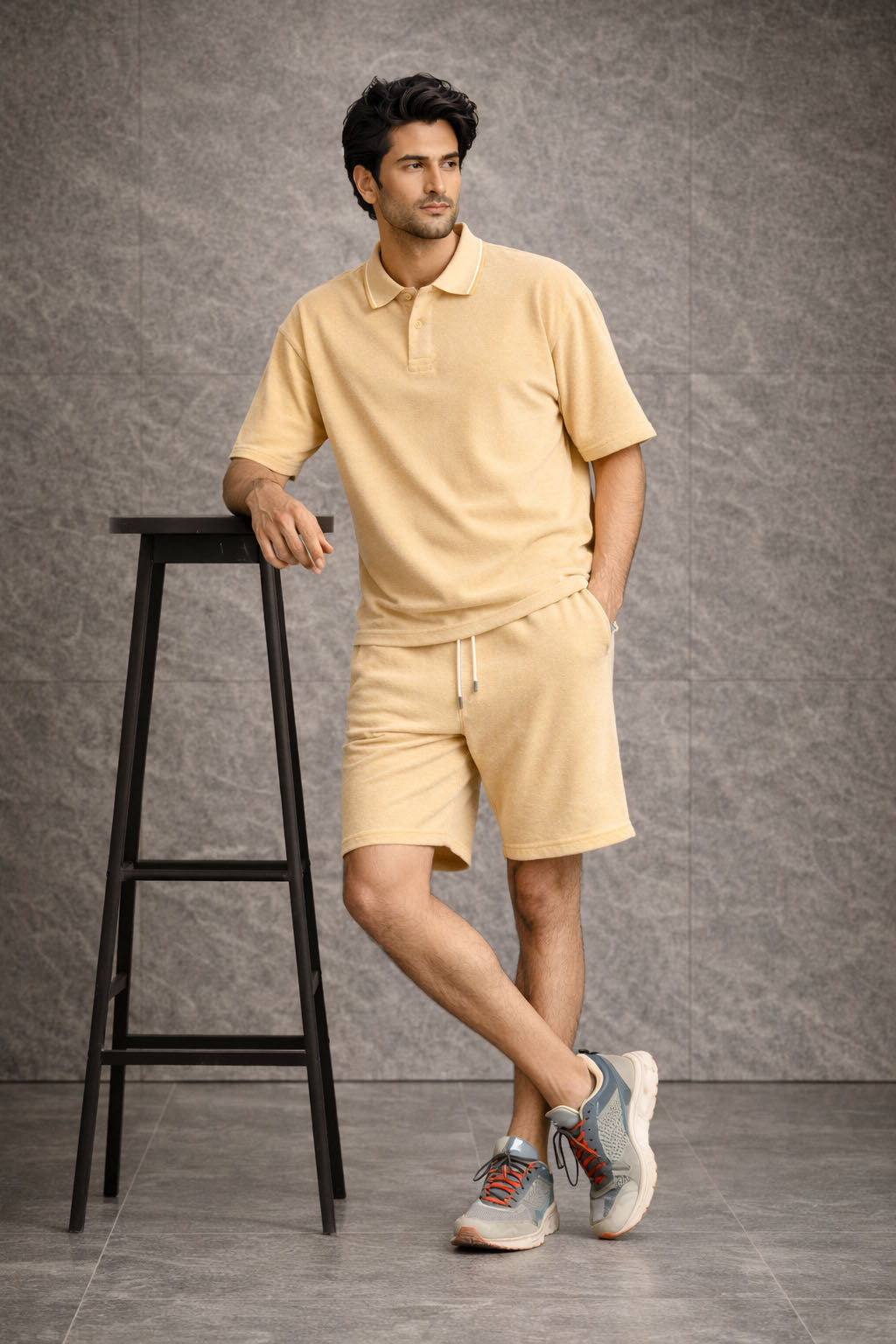 Zwuri Men | Mango Bite Oversized Polo Cord Set