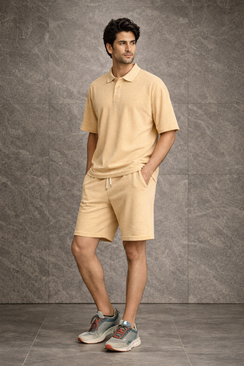 Zwuri Men | Mango Bite Oversized Polo Cord Set